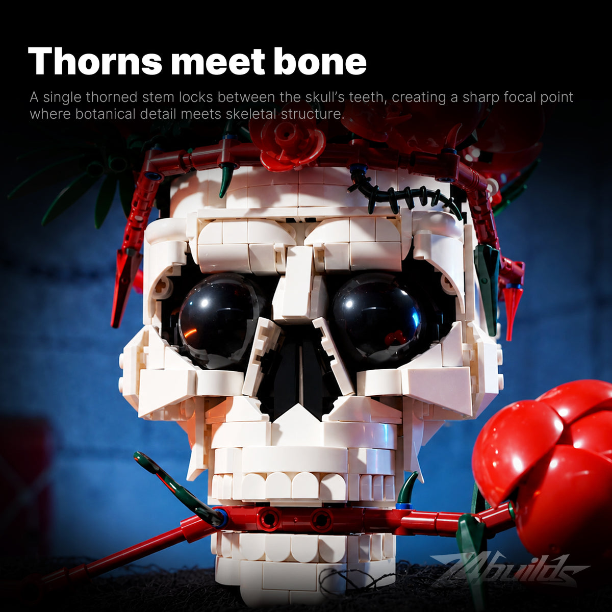 Rose Skull Sculpture