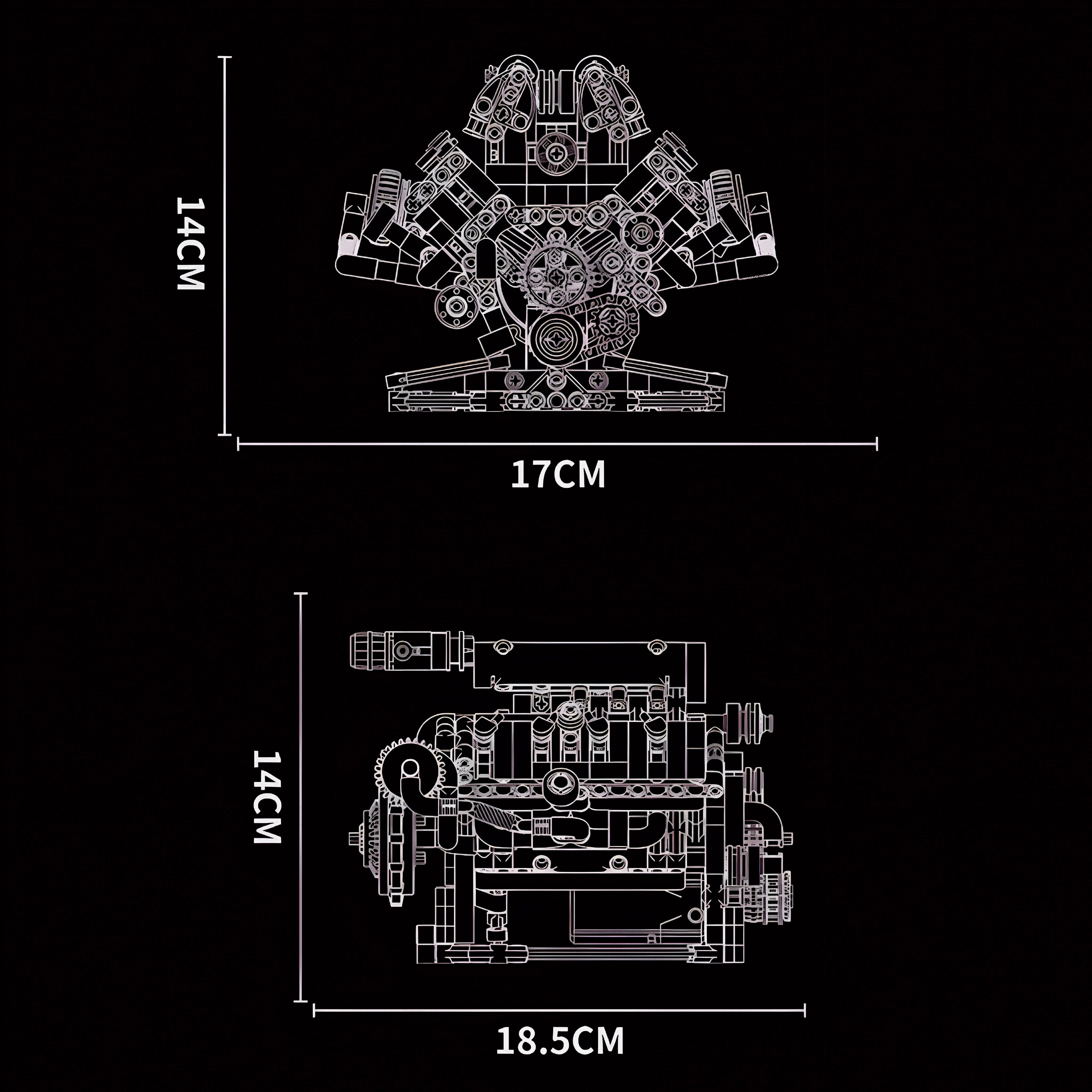 Motorised V8 Engine | 664pcs