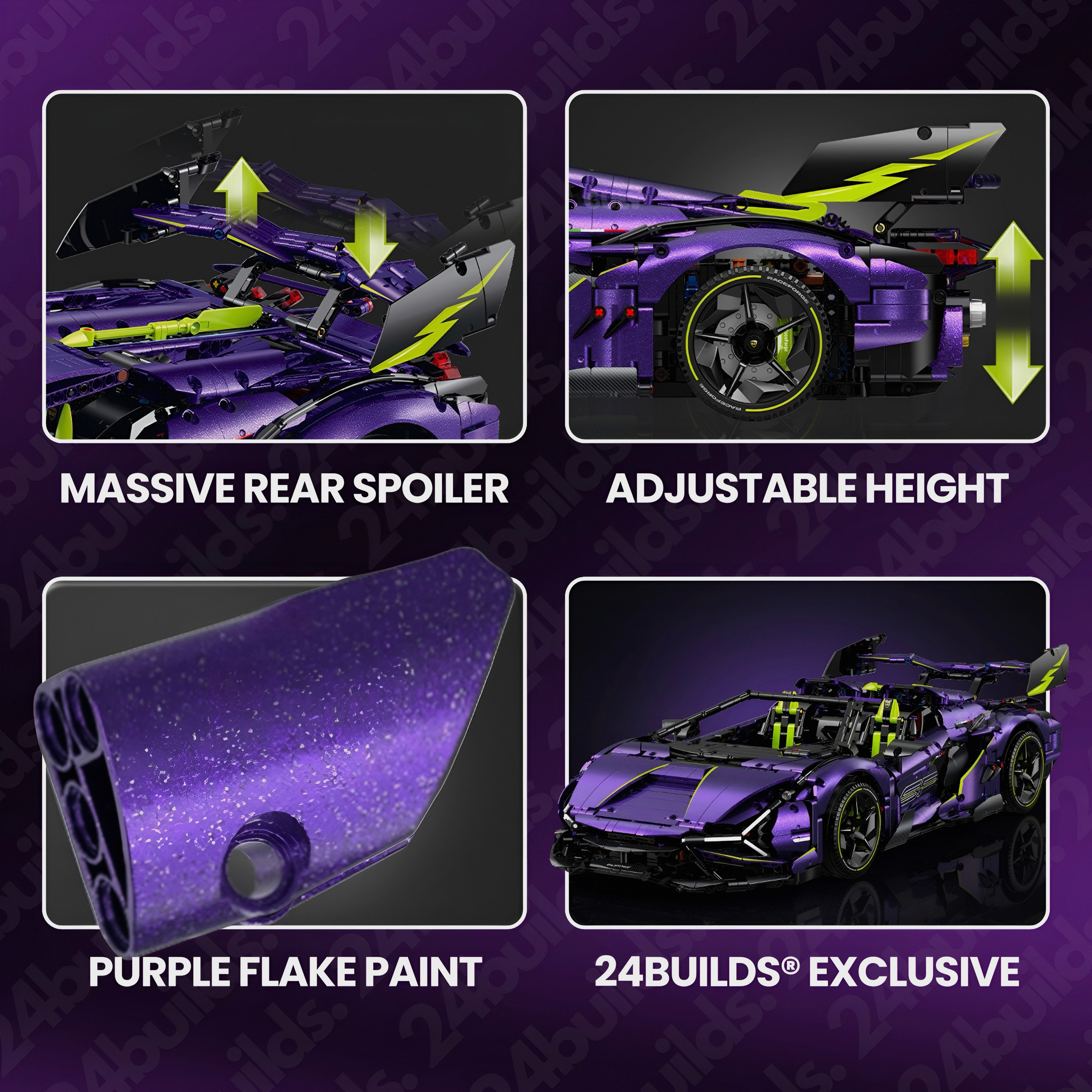 Purple Flake Edition V10 Supercar | 3658pcs