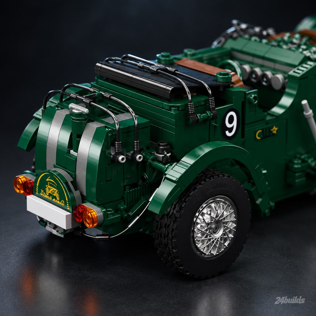 1920s British Racing Car brick model, rear tank and number roundel