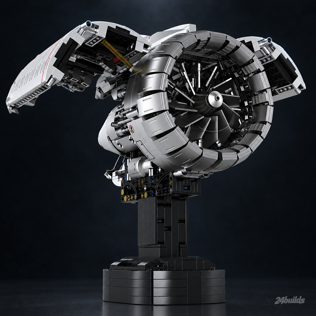 Aircraft Jet Turbine brick model, turbine with casing opened