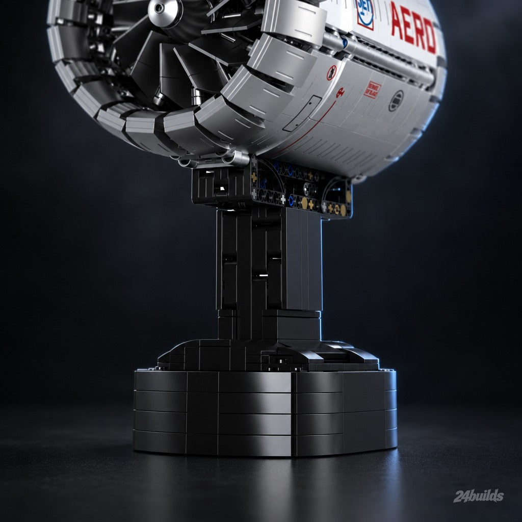 Aircraft Jet Turbine brick model, black display stand