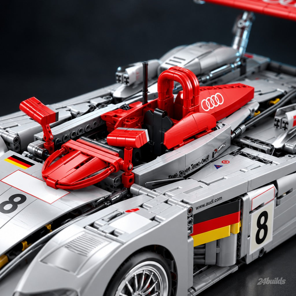 Audi R8 LMP 2000 brick model, open cockpit with red roll hoop