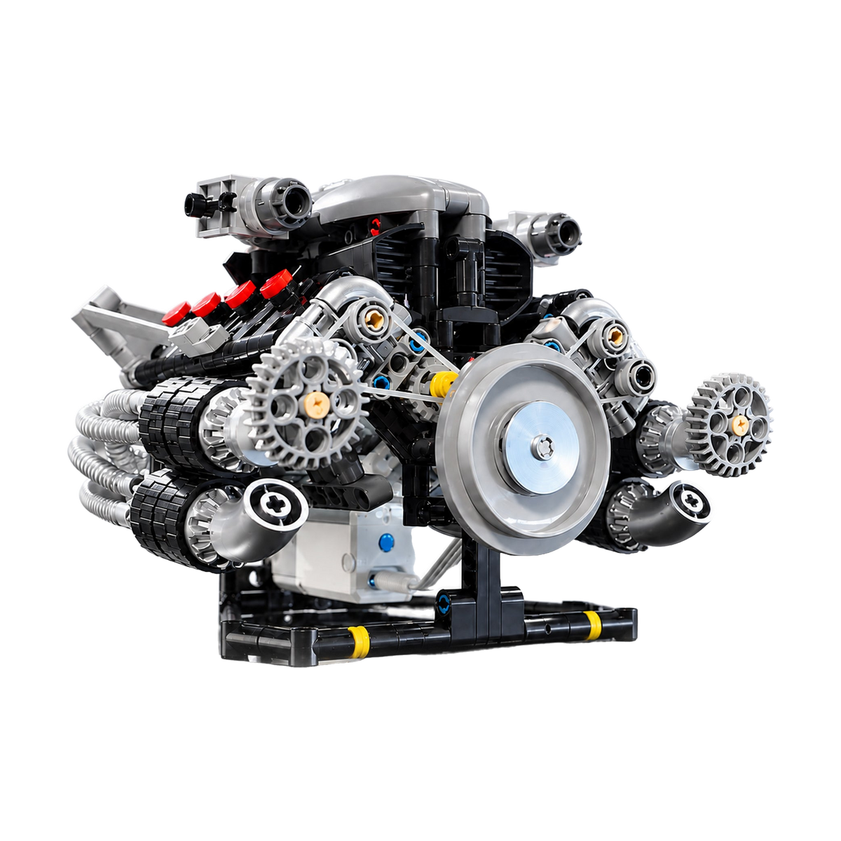Twelve naturally aspirated cylinders in chrome