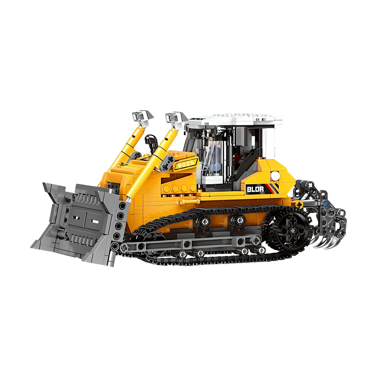 A bulldozer blade that pushes and clears