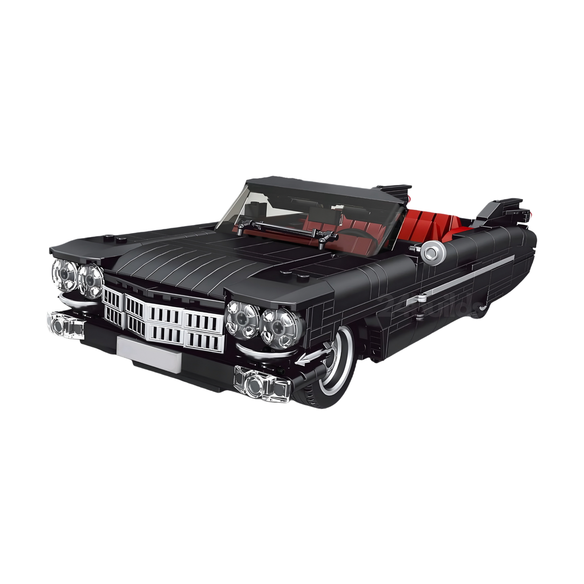 Ein schwarzer Lowrider mit roten Sitzen
