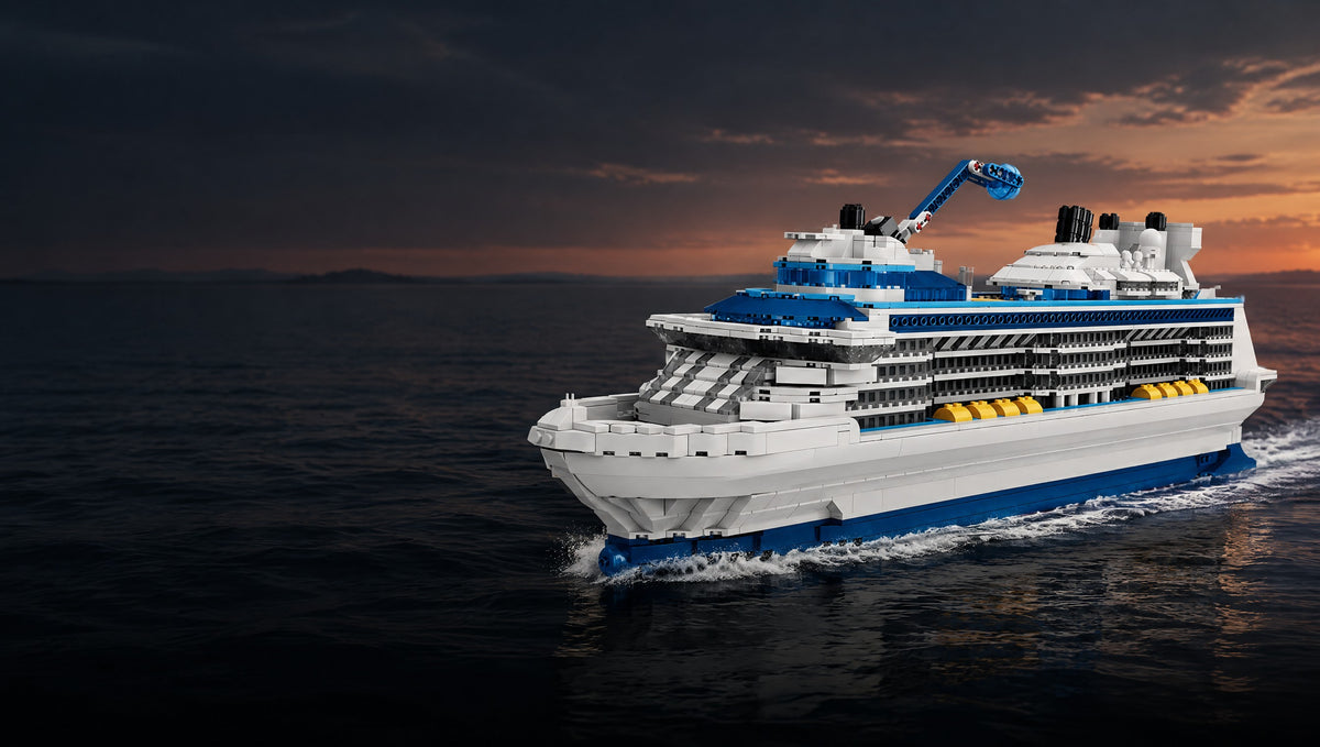 A modern liner with pools across its decks