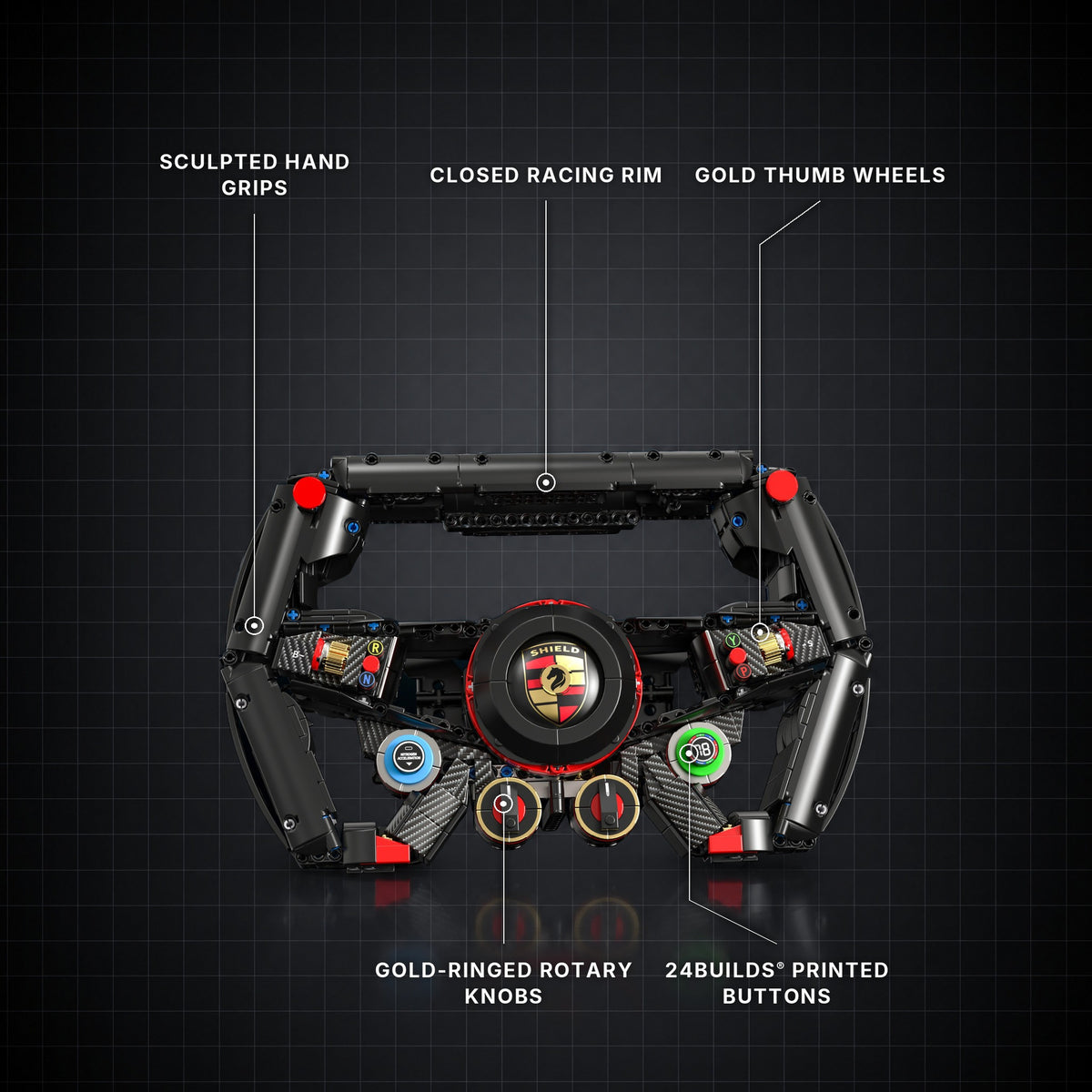 Elite Concept Steering Wheel with labelled features