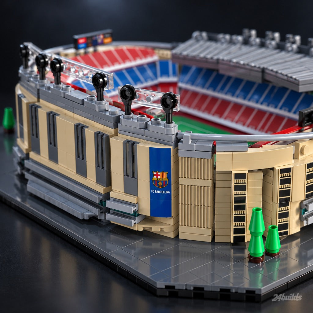 FC Barcelona Spotify Camp Nou brick model, facade with club crest