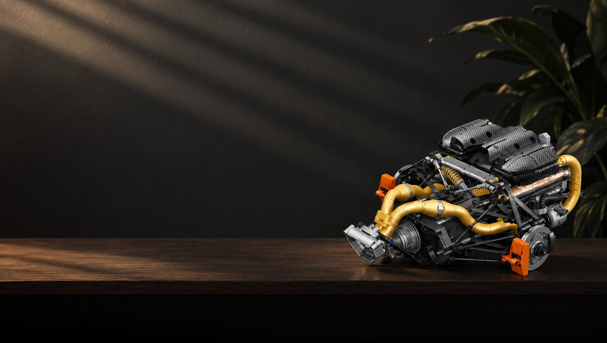 The motor turns, the pistons glow