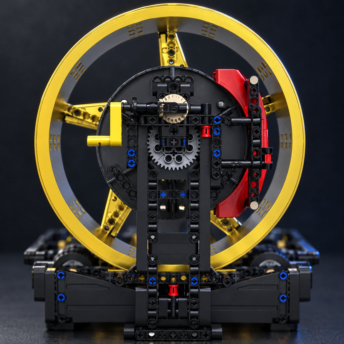 Gold Star-Spoke Wheel Hub brick model, crank handle at the back