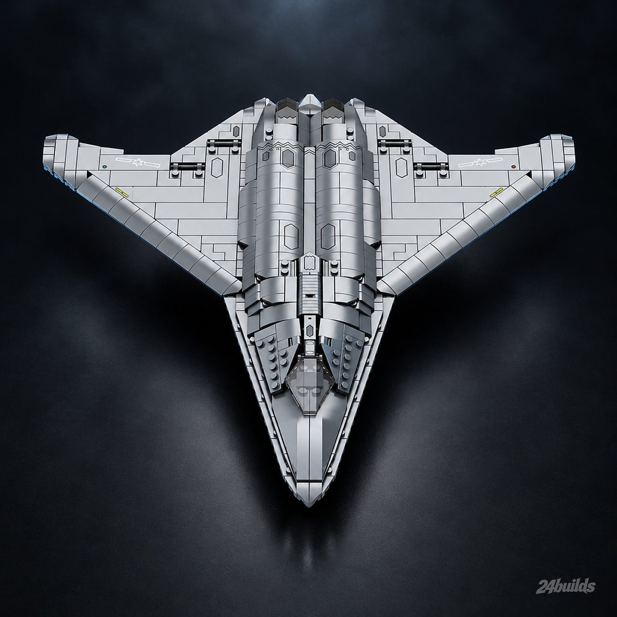 J-50 Fighter Aircraft brick model, top view of the tailless wing