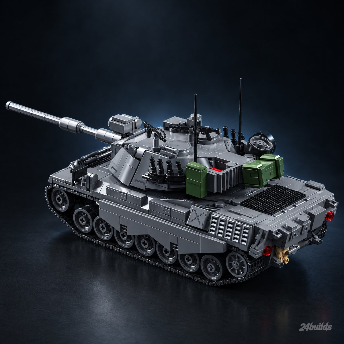 Leopard 1 Main Battle Tank brick model, tank with its turret and long main gun