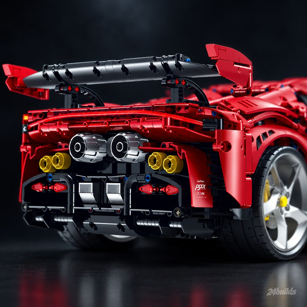 Limited Edition #90 Italian Hybrid Supercar brick model, rear wing and exhausts
