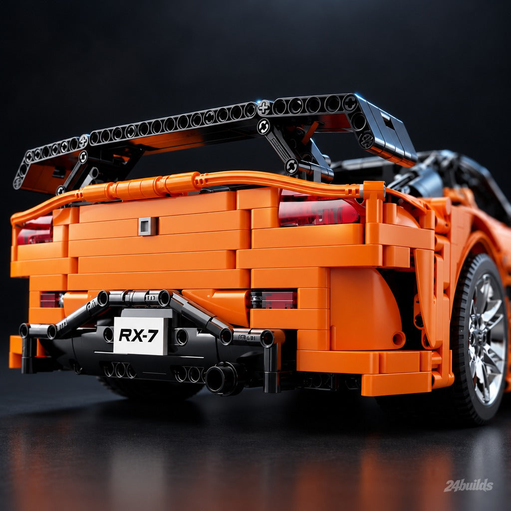 Mazda RX-7 Fortune brick model, rear wing and tail