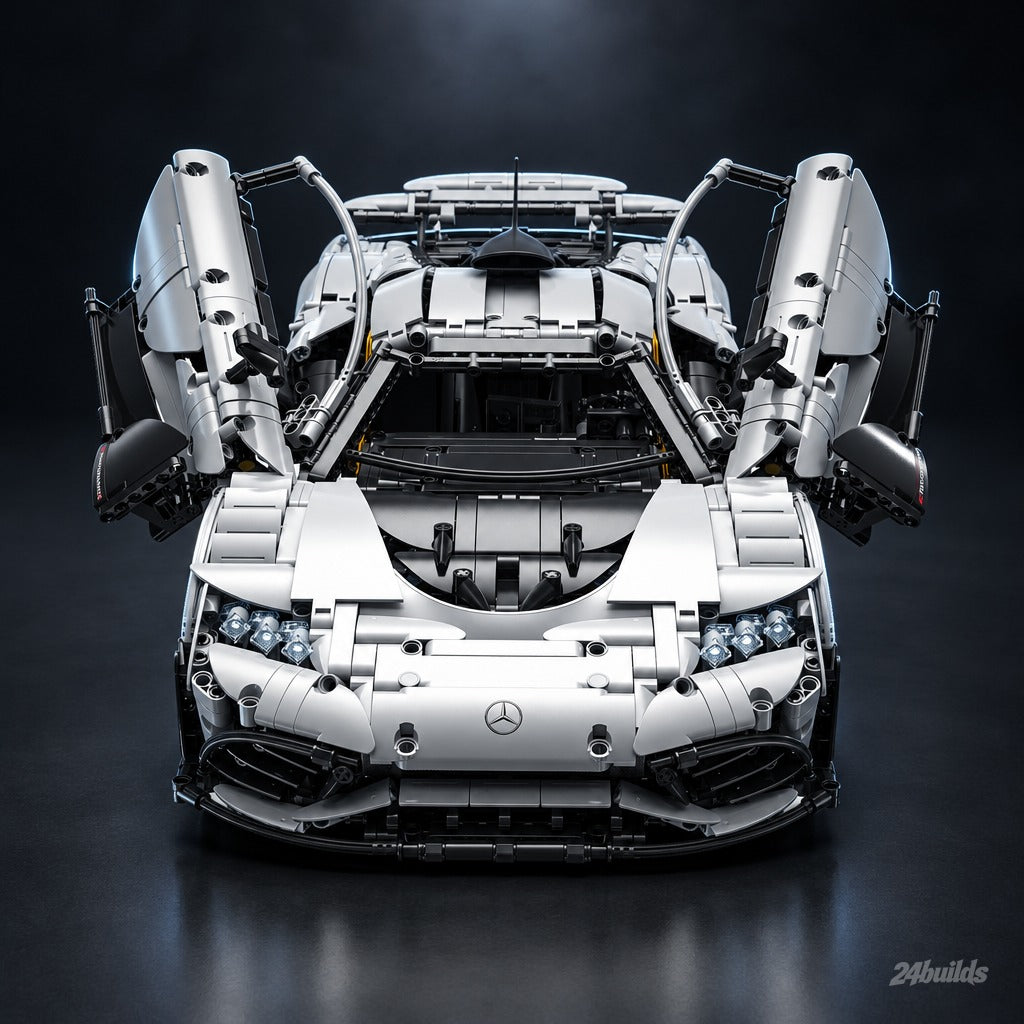 Mercedes-AMG One brick model, doors raised over the cockpit