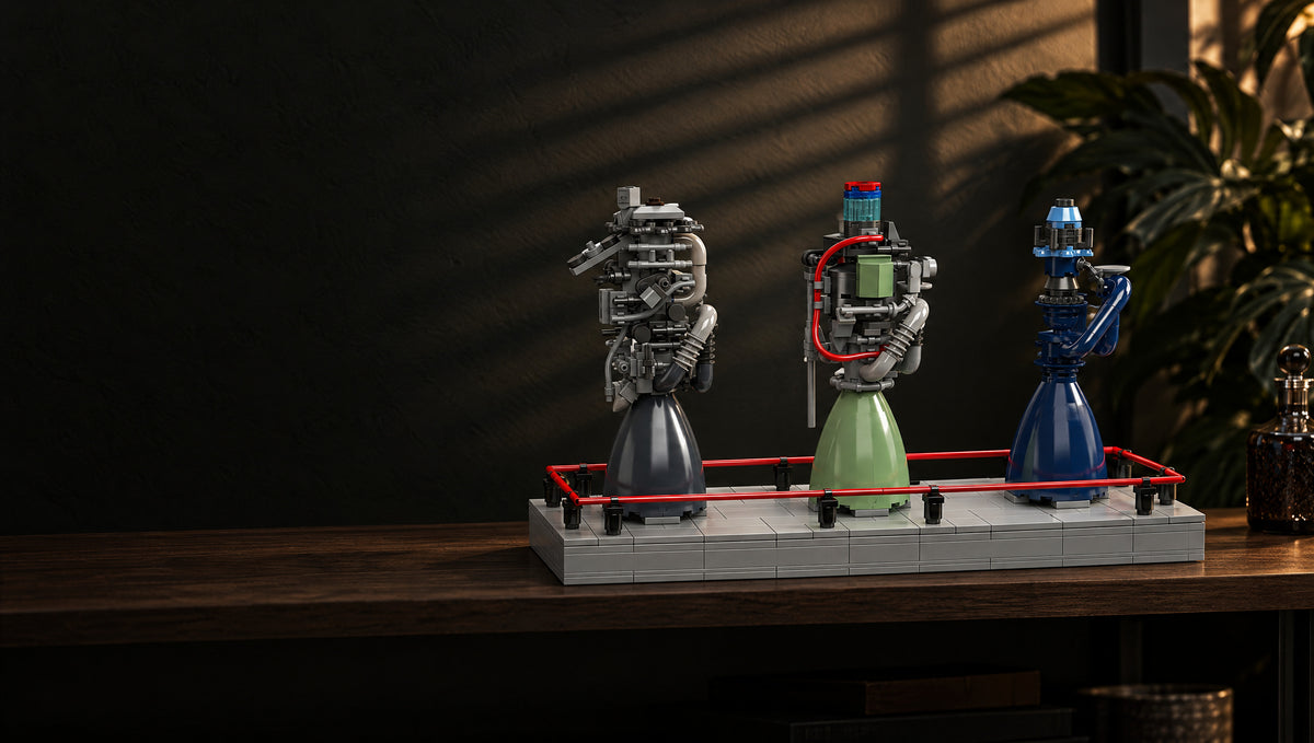 Three methalox engines on one stand