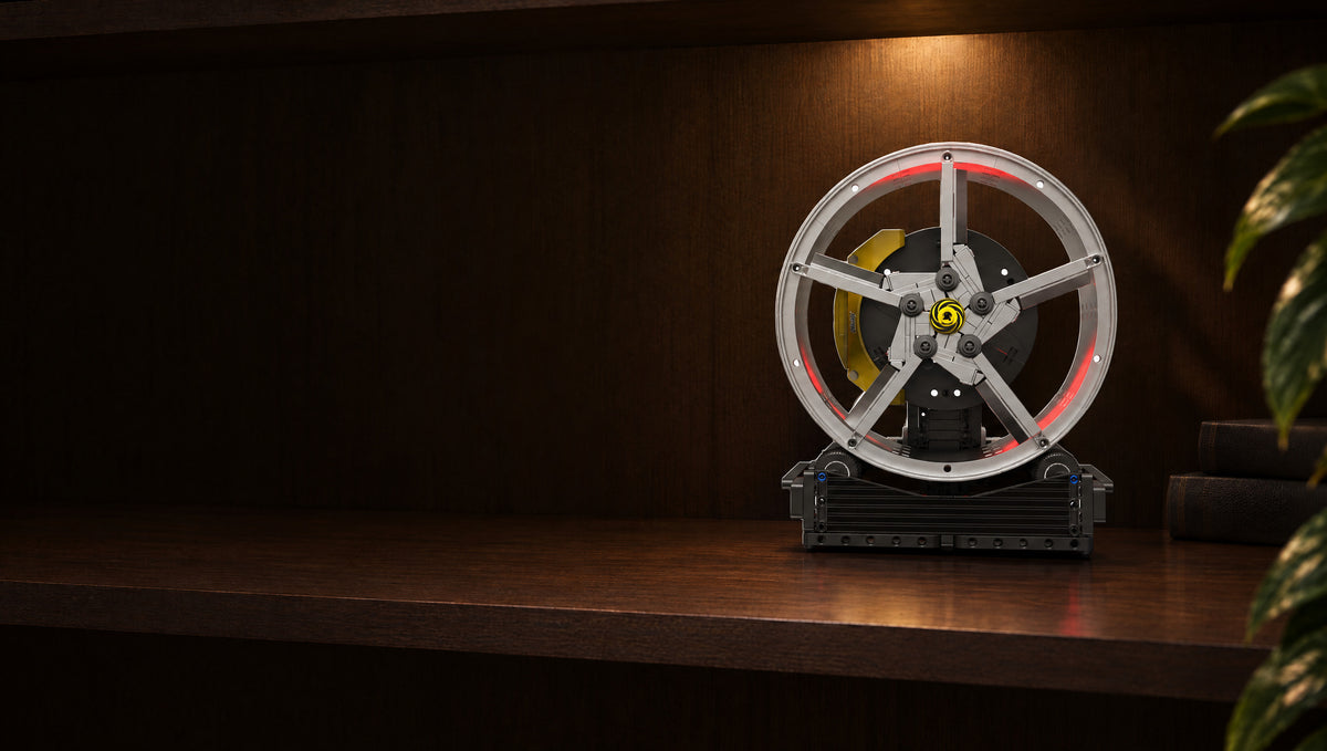 Five spokes that spin under red light