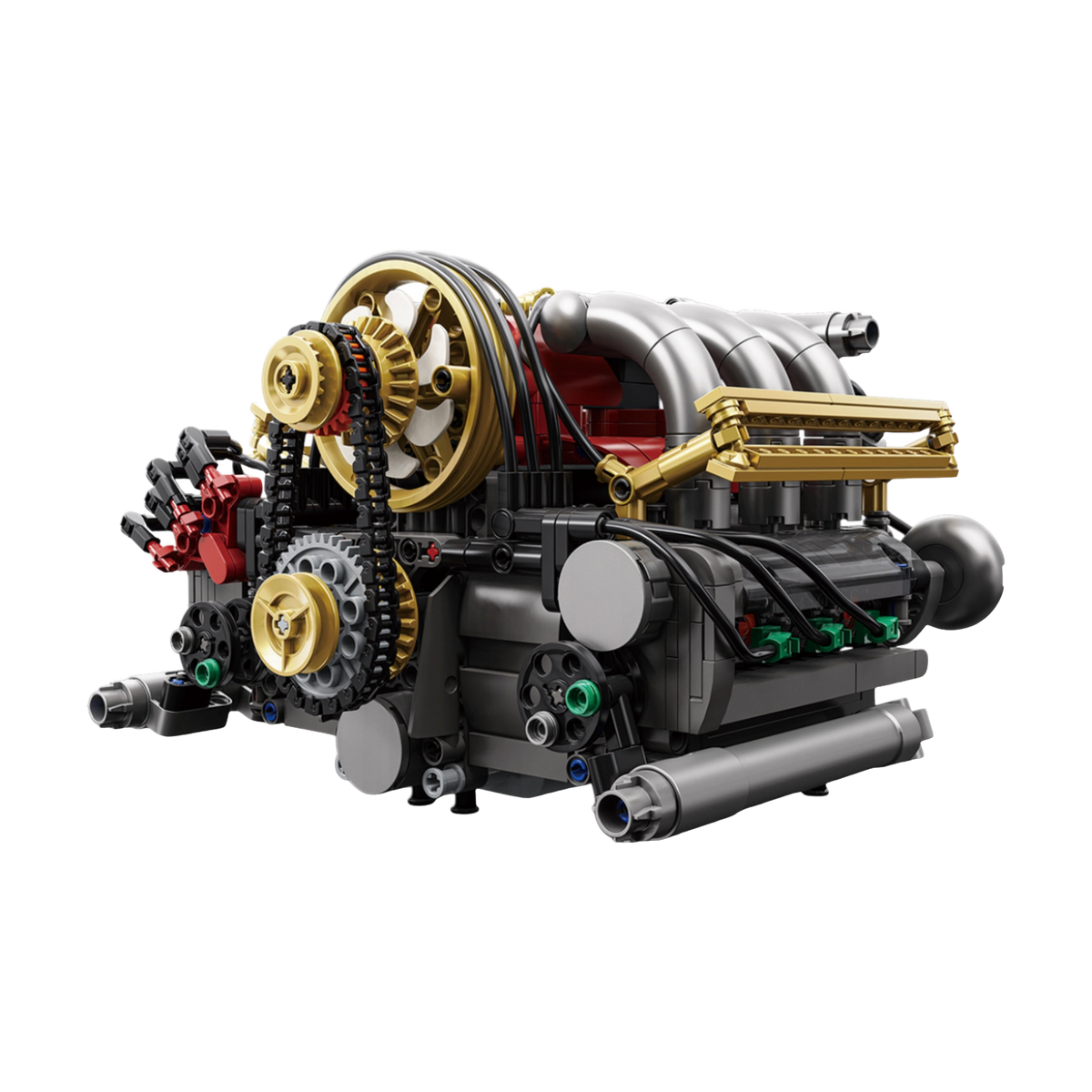 Six flat cylinders, started with one click