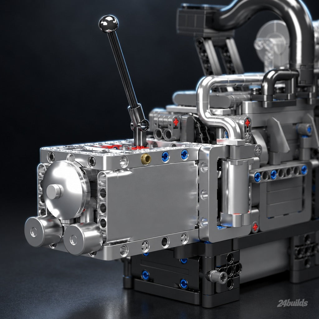 Motorised Rotary Engine brick model, four-speed gearbox and lever
