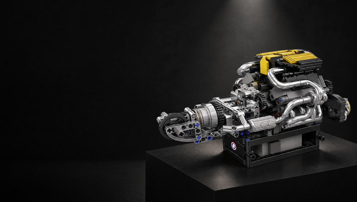 Switch it on and the V8 starts turning