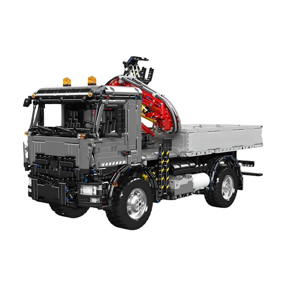 Turn the crane 360° and tilt the flatbed