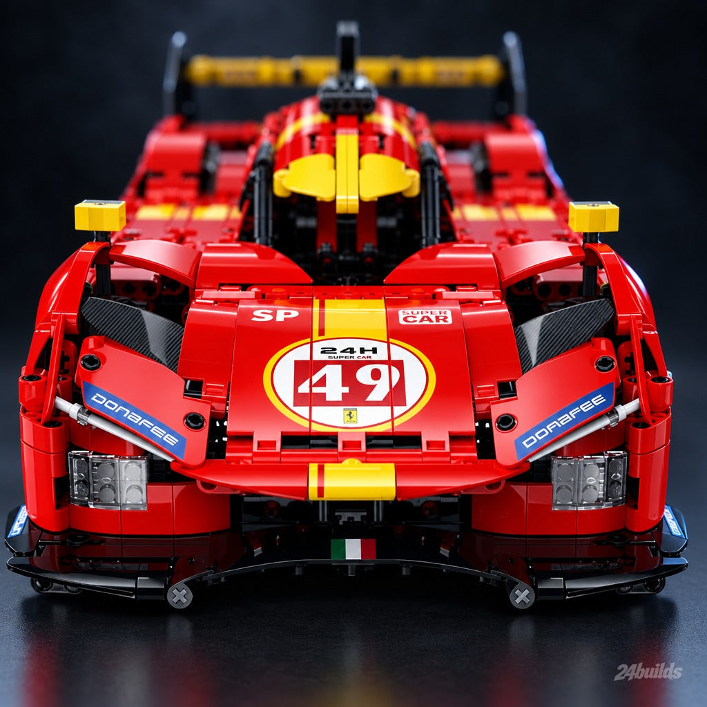 Remote Controlled Endurance Hypercar Champion brick model, red nose with number roundel