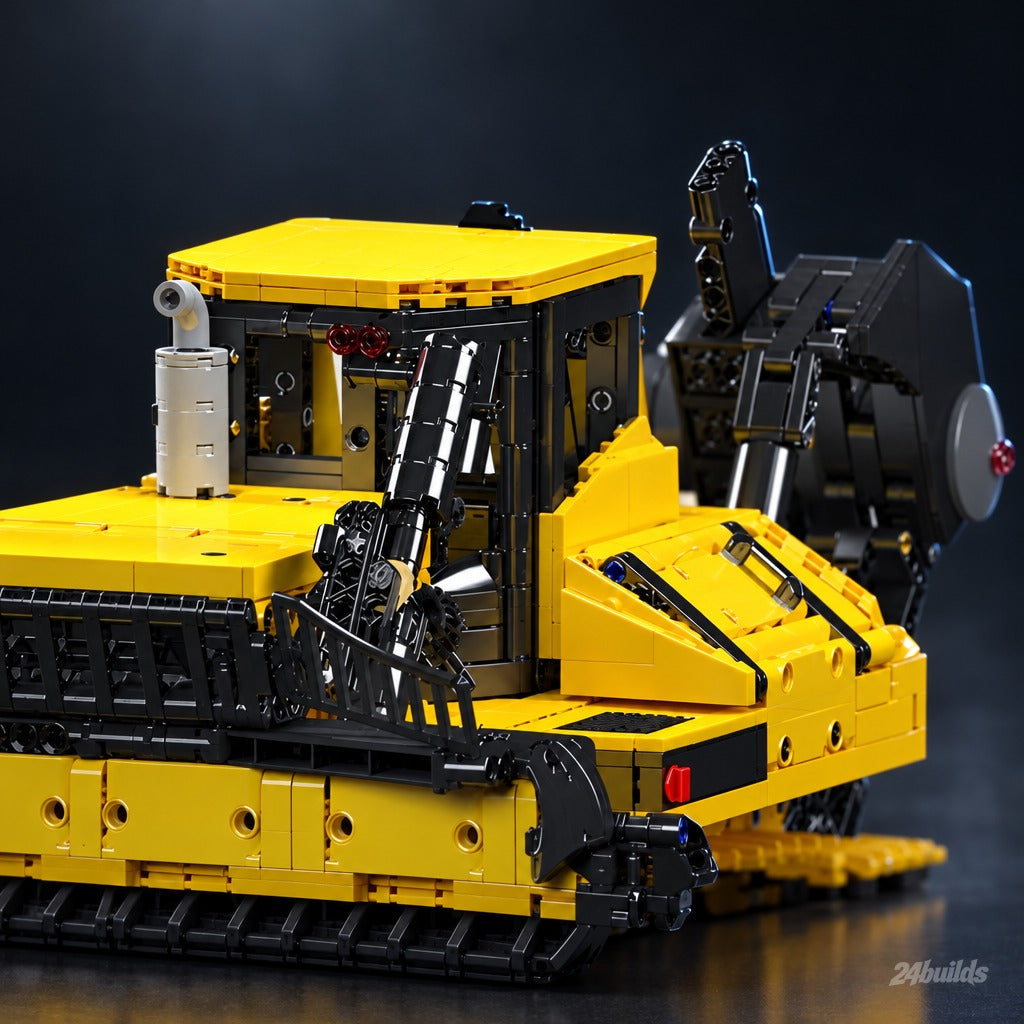 Remote Controlled Excavator brick model, cab and exhaust stack