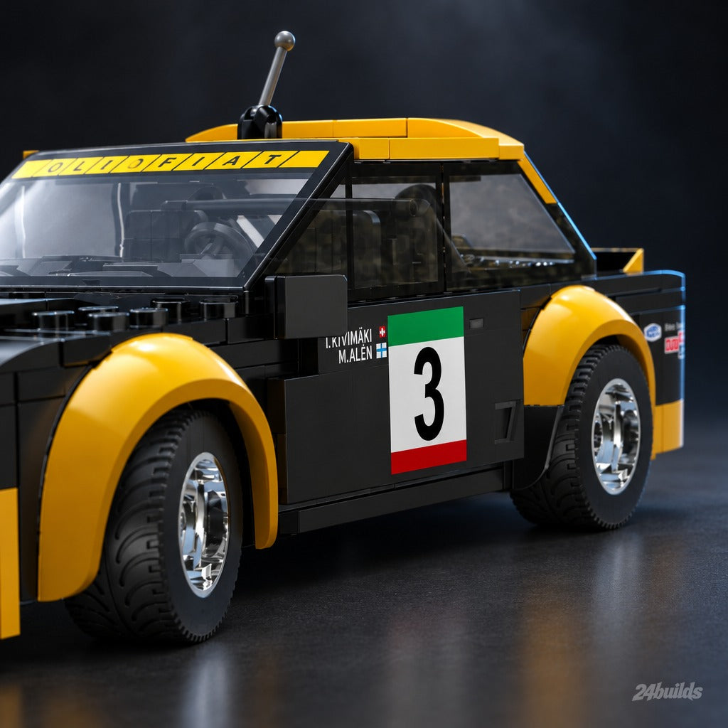 Remote Controlled Fiat Abarth 131 brick model, number 3 door and wide arches