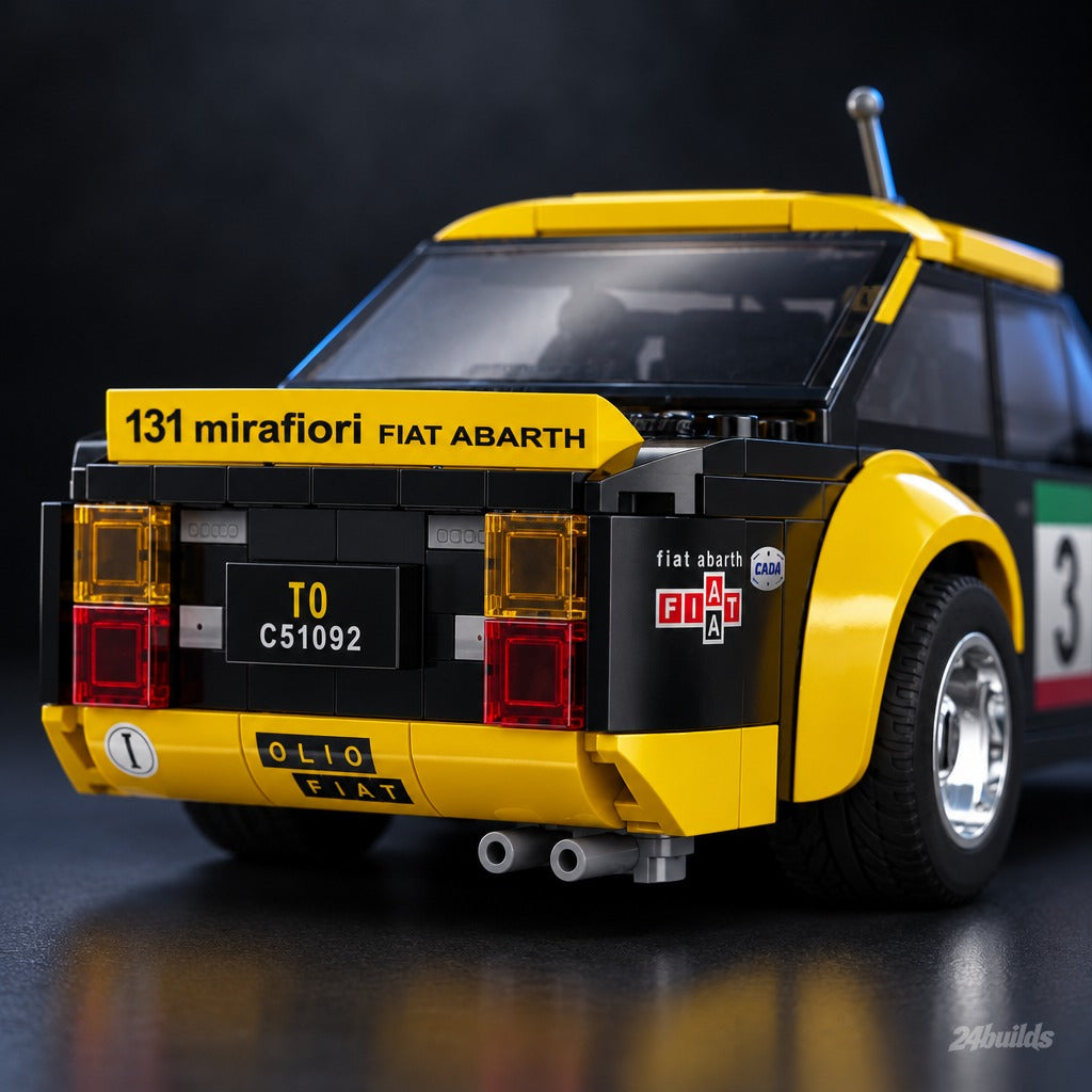 Remote Controlled Fiat Abarth 131 brick model, ducktail spoiler and rear lights