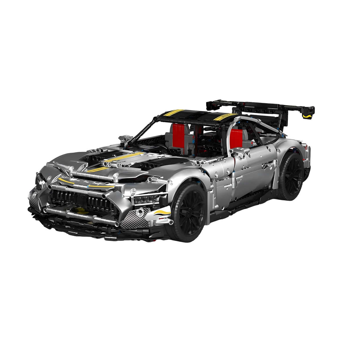 Red pistons move inside a transparent V8