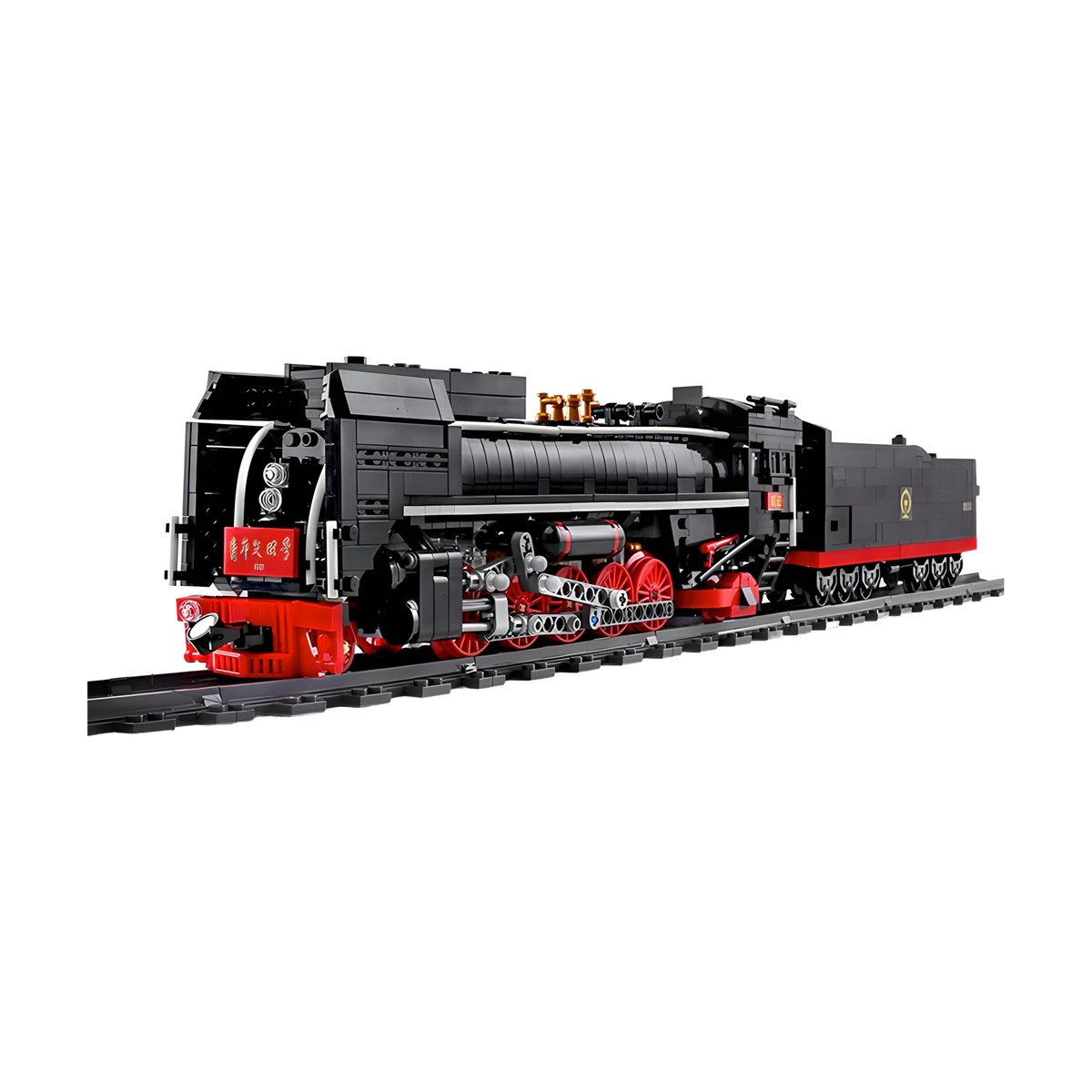 Two motors and front lights on a steam train