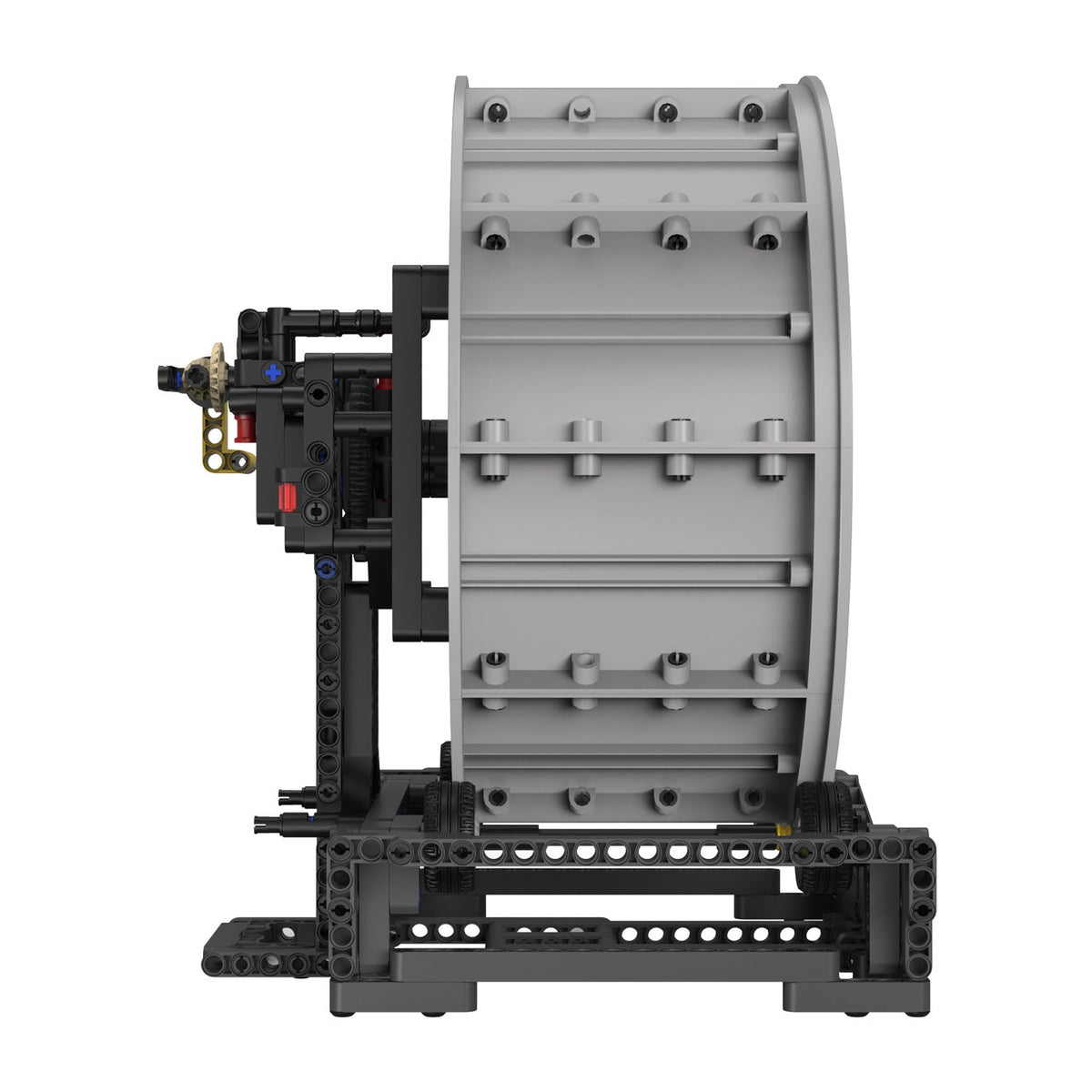 Silver Split-Spoke Wheel Hub brick model, side view
