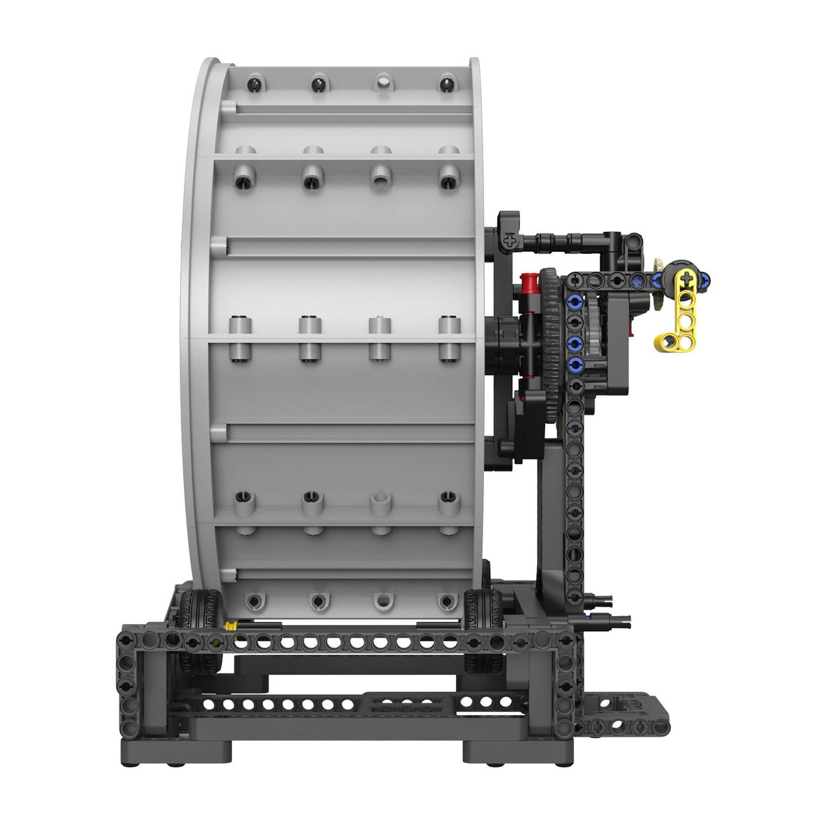 Silver Split-Spoke Wheel Hub brick model, side view from the other side