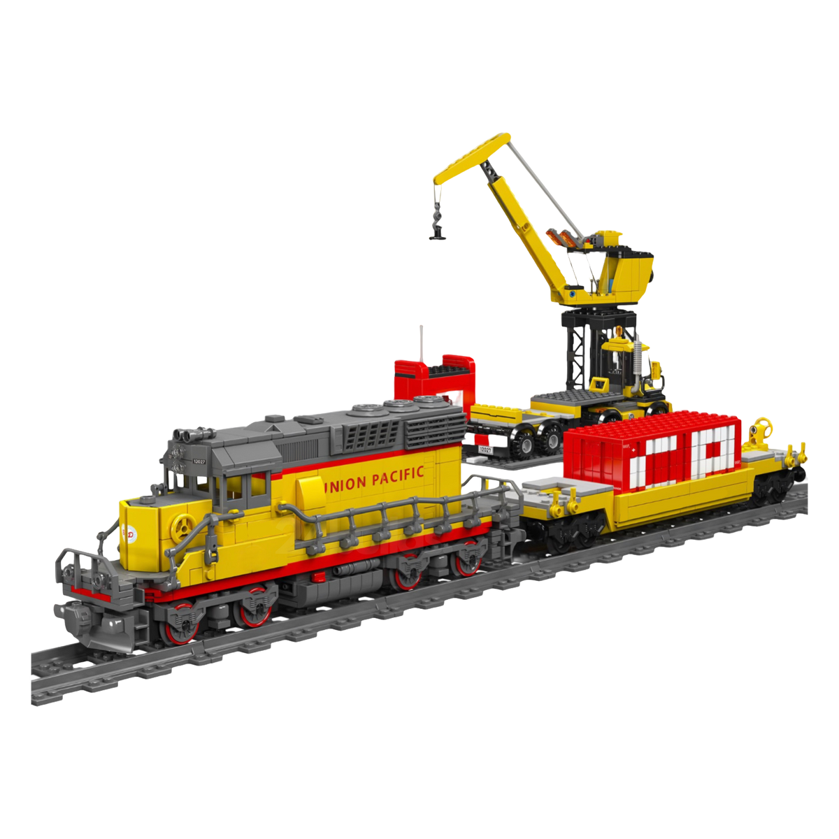 American SD40 Freight Train With Crane