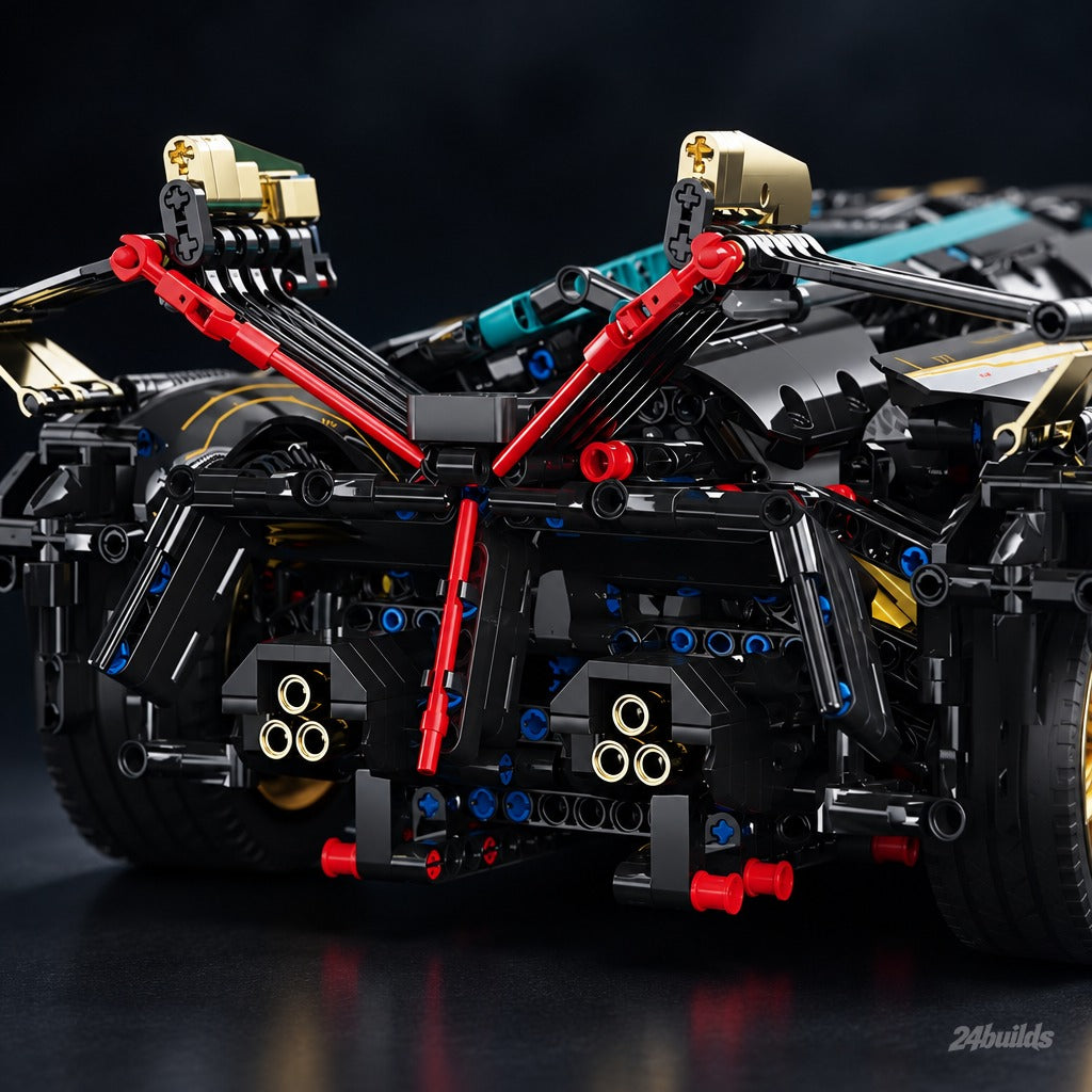 The Ultimate Italian V12 Concept brick model, rear braces and exhausts