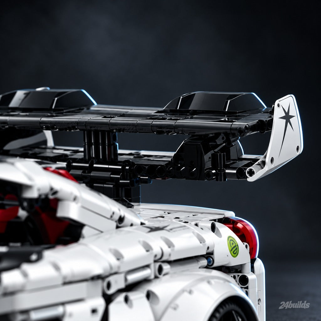 The Ultimate JDM Widebody Supercar brick model, deployable rear wing