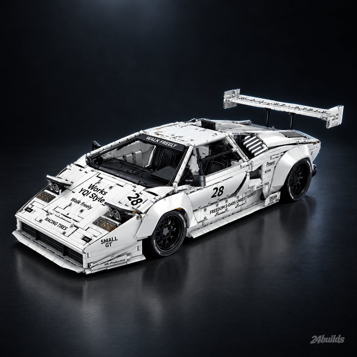 White Edition Italian Bull Widebody Classic brick model, front three-quarter view
