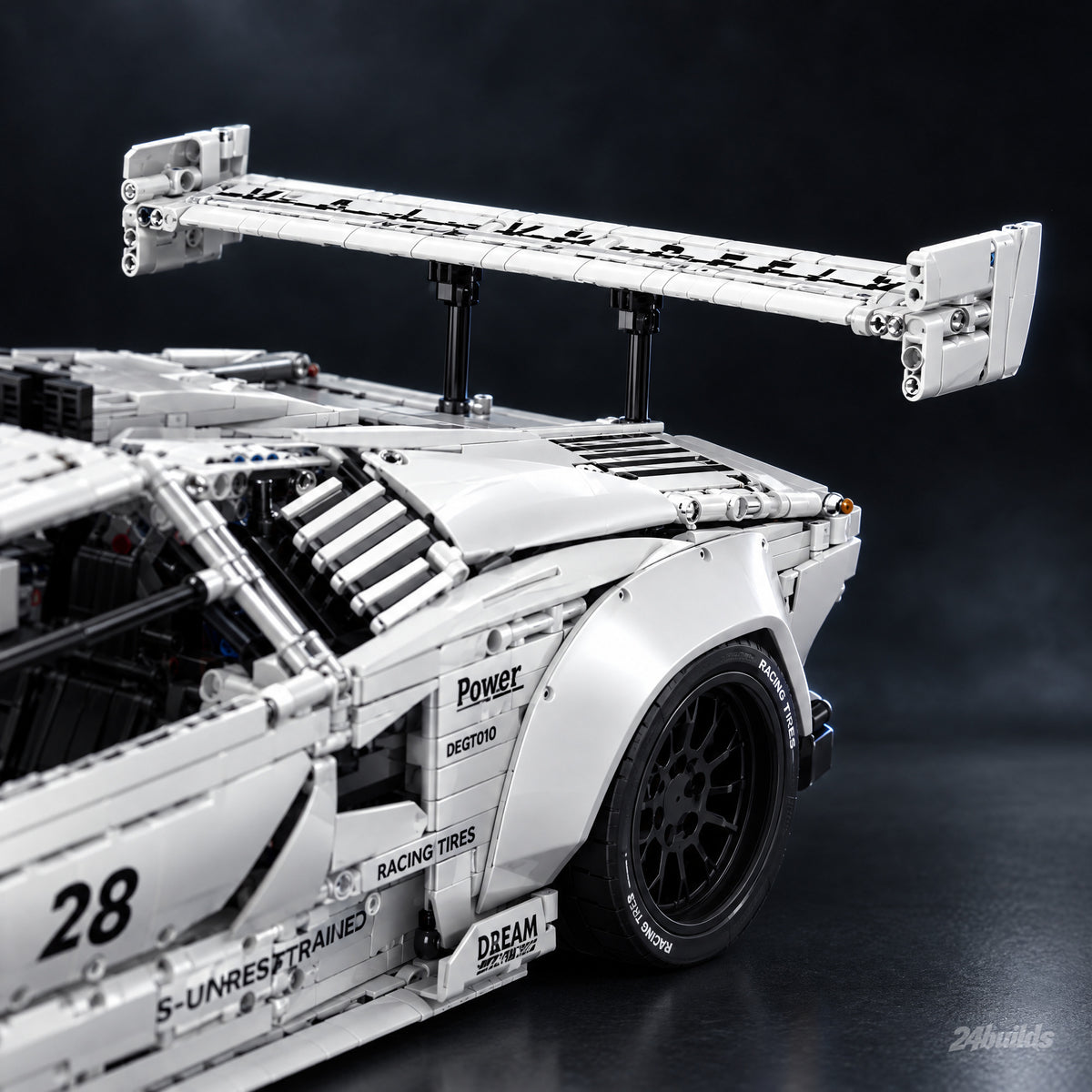 White Edition Italian Bull Widebody Classic brick model, rear wing and widebody arch