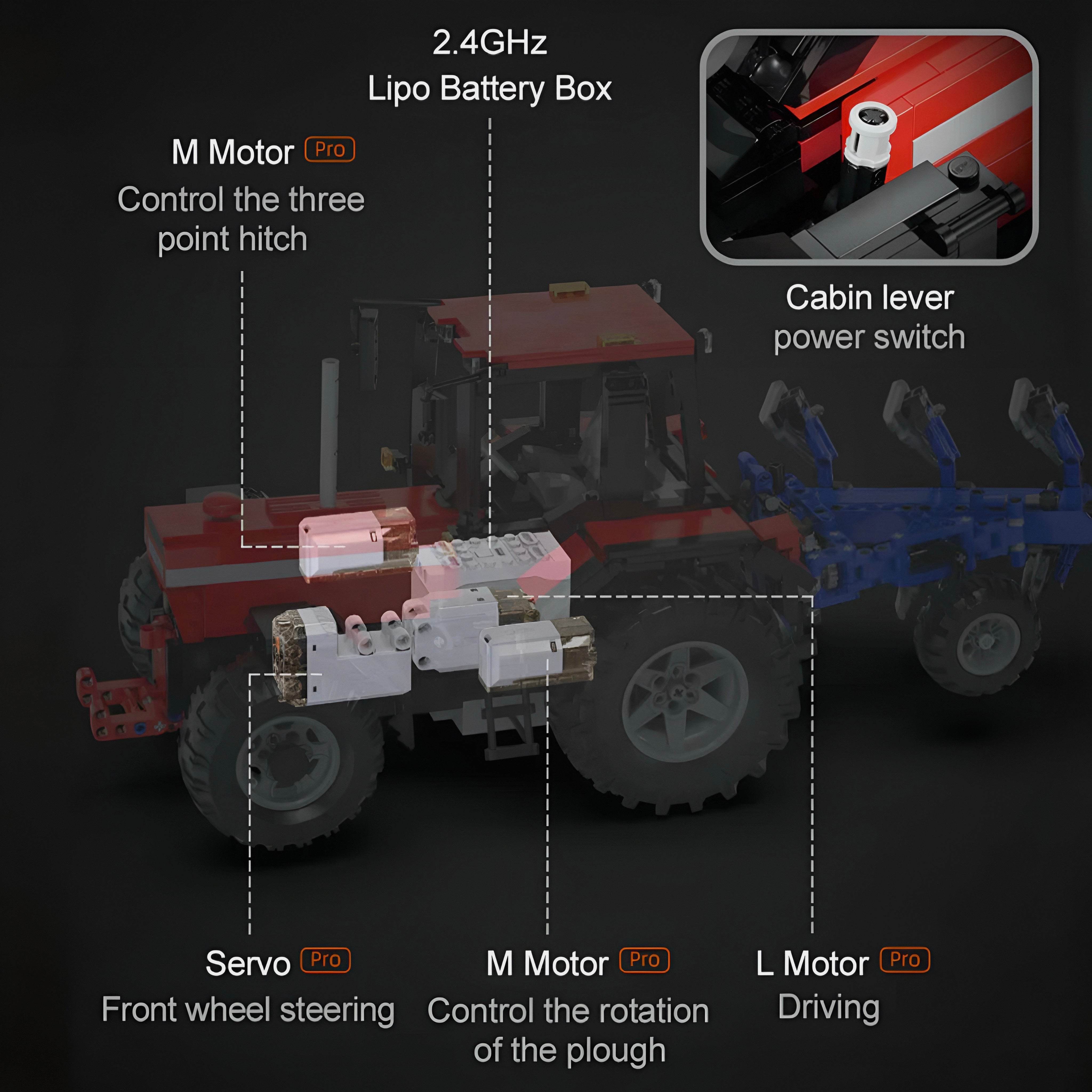 Remote Controlled Plowing Tractor | 1676pcs