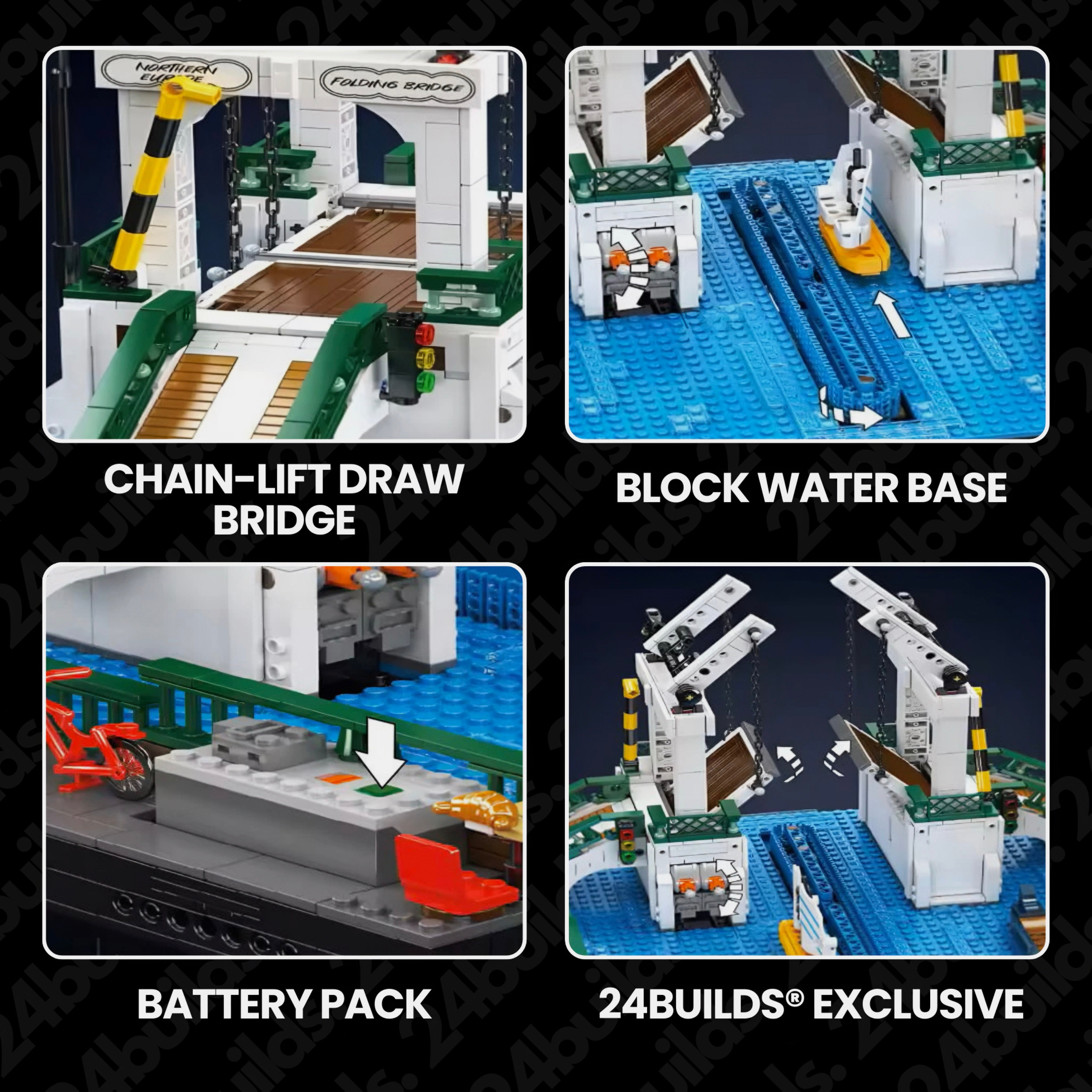 Motorised Nordic Town Drawbridge | 2066pcs