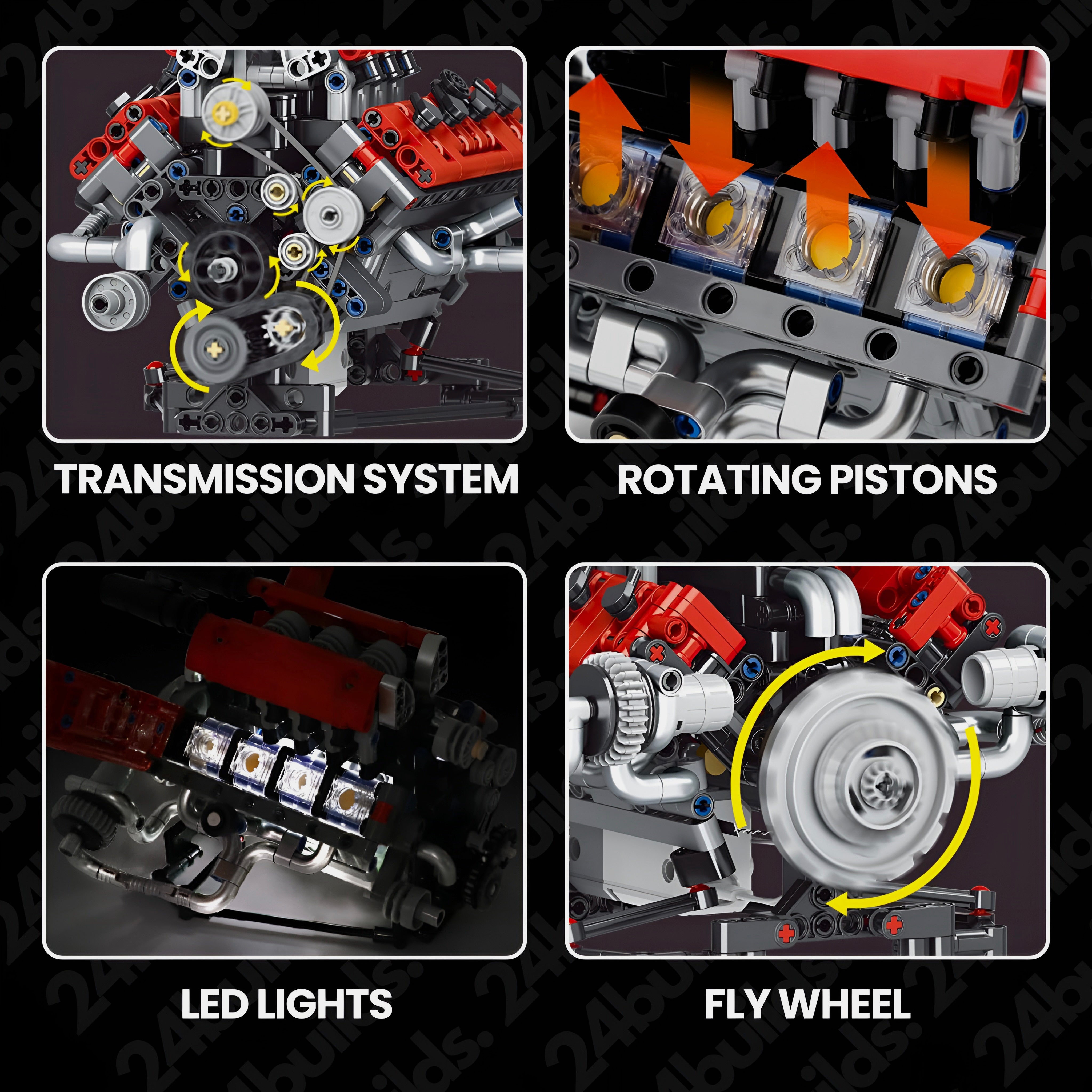 Motorised V8 Engine | 664pcs