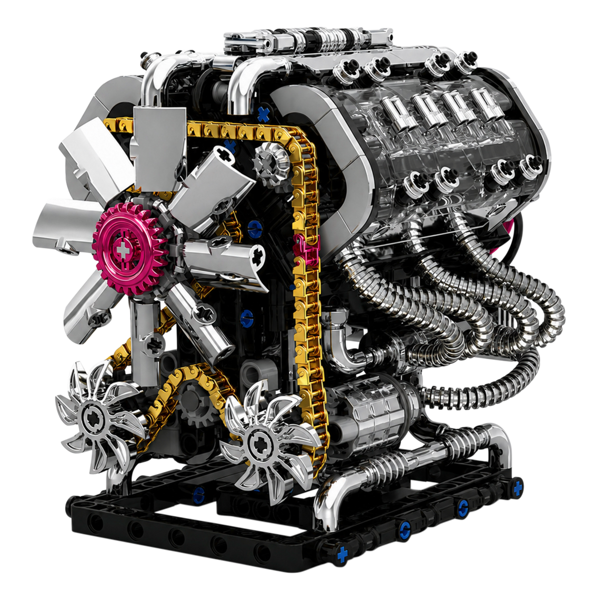 Motorised Chrome V8 GT Engine