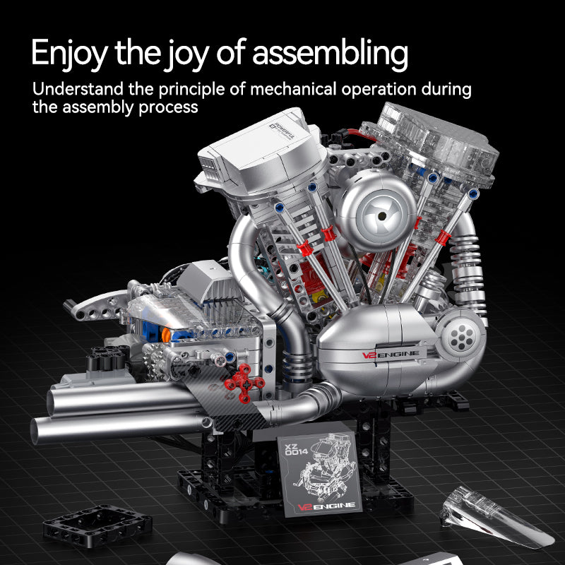 Motorised V2 Motorbike Engine | 866pcs