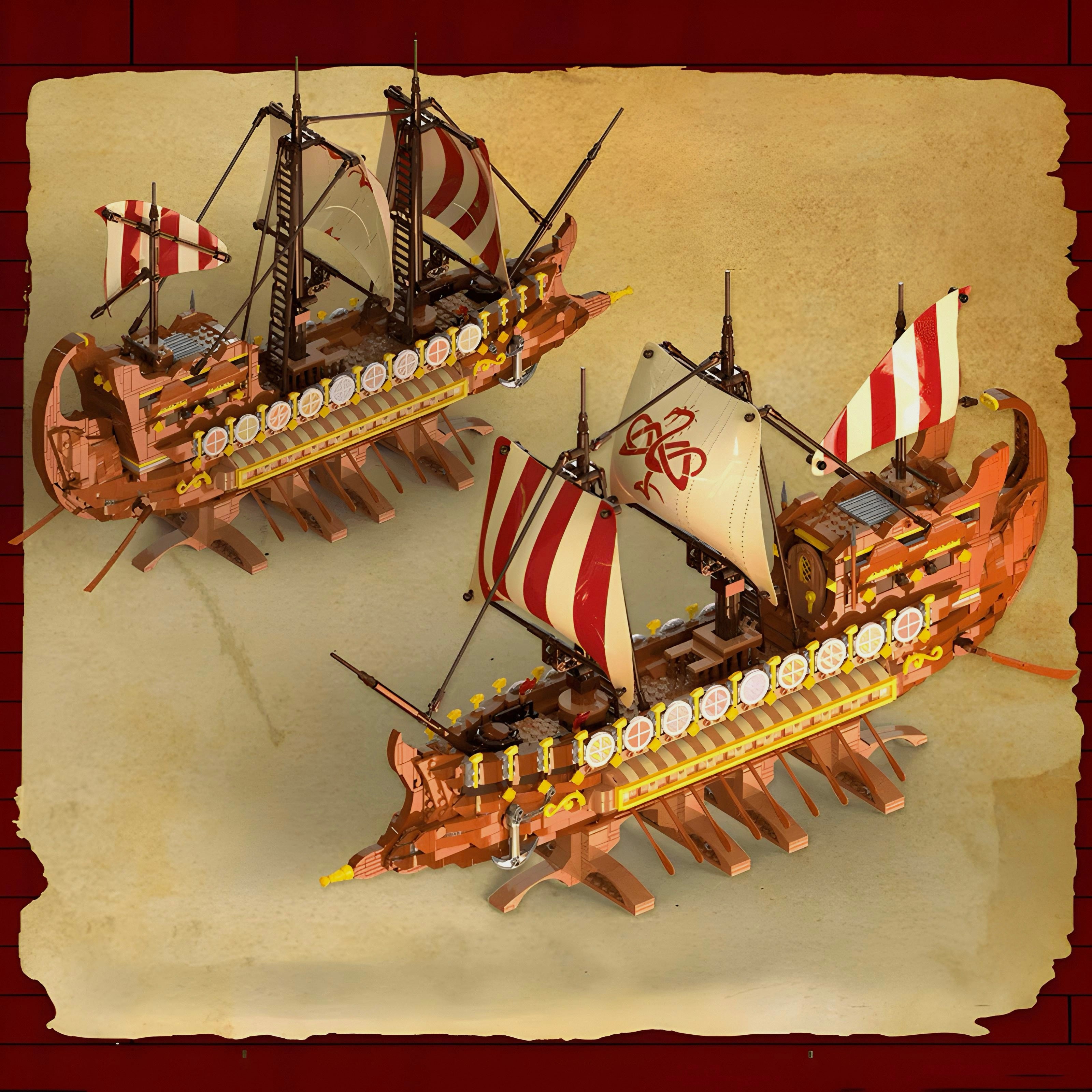Ancient Viking Warship | 2074pcs