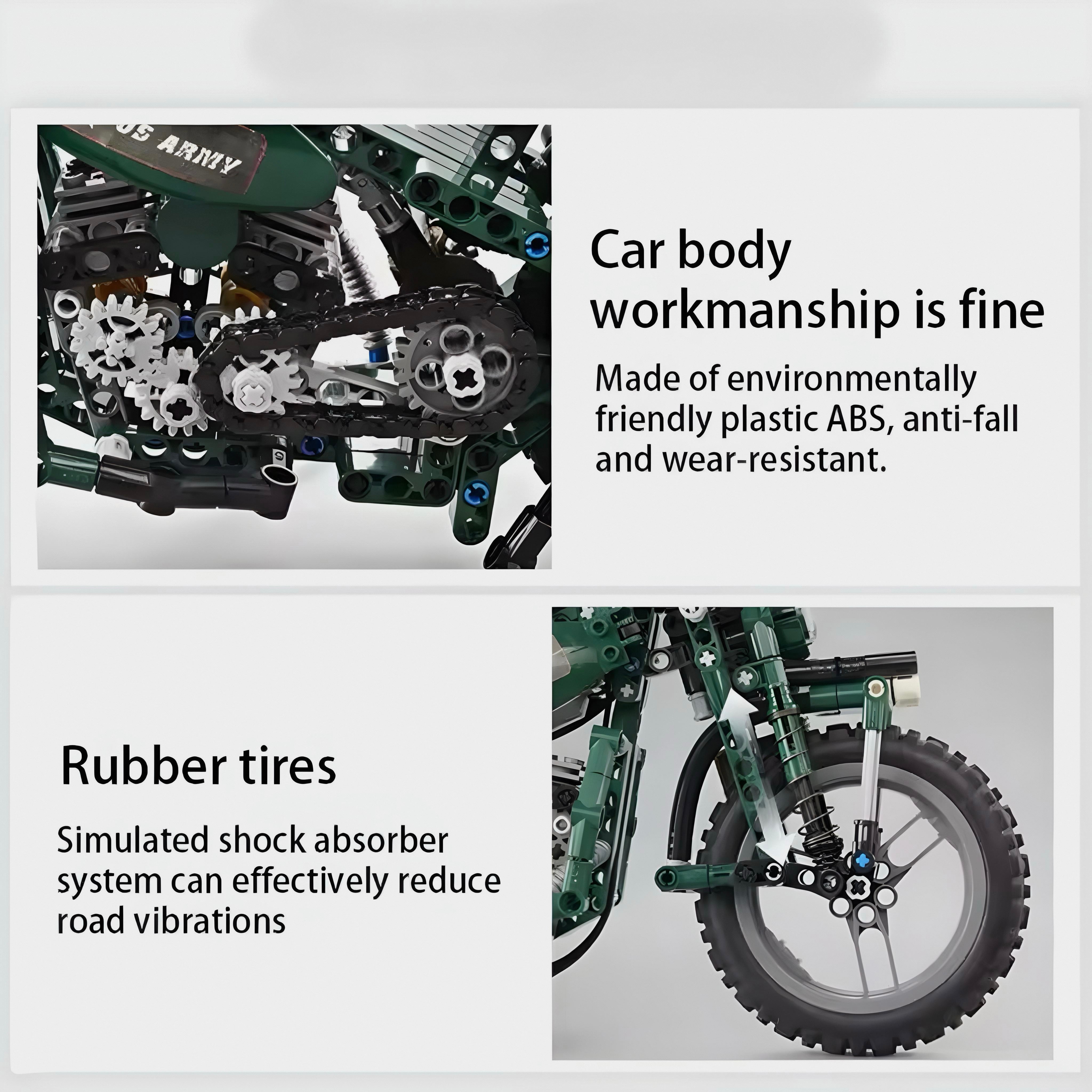 Electric WWII Motorcycle | 550pcs
