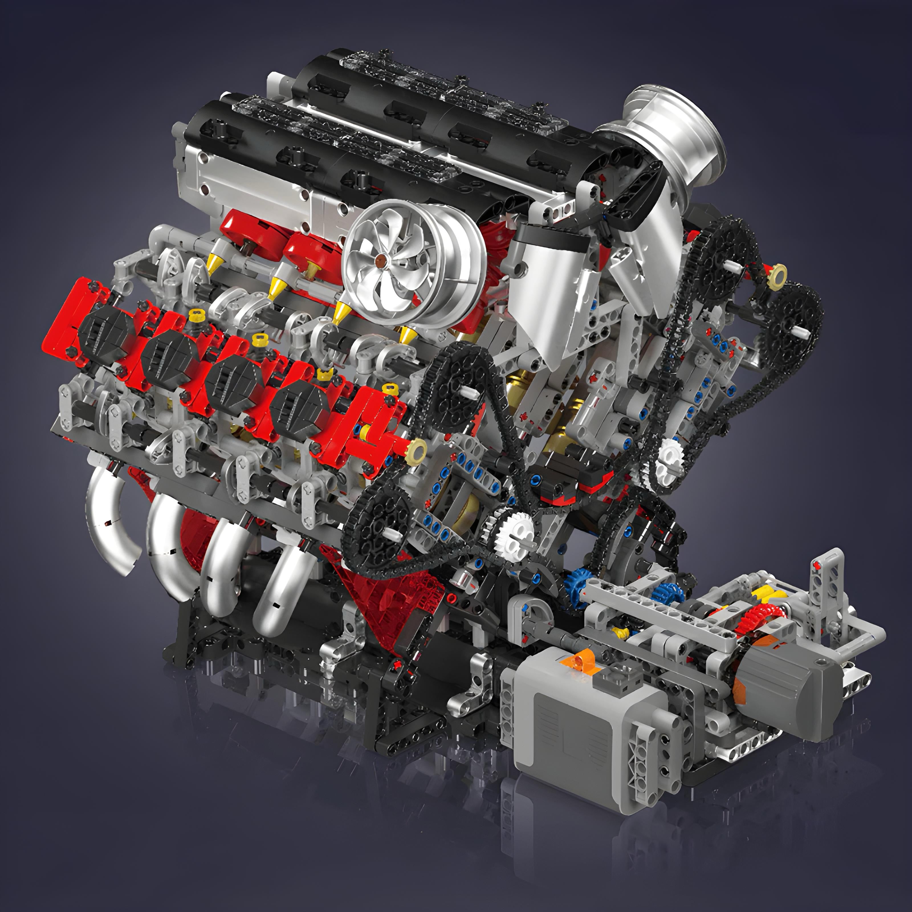 Motorised Italian V8 Engine | 2717pcs