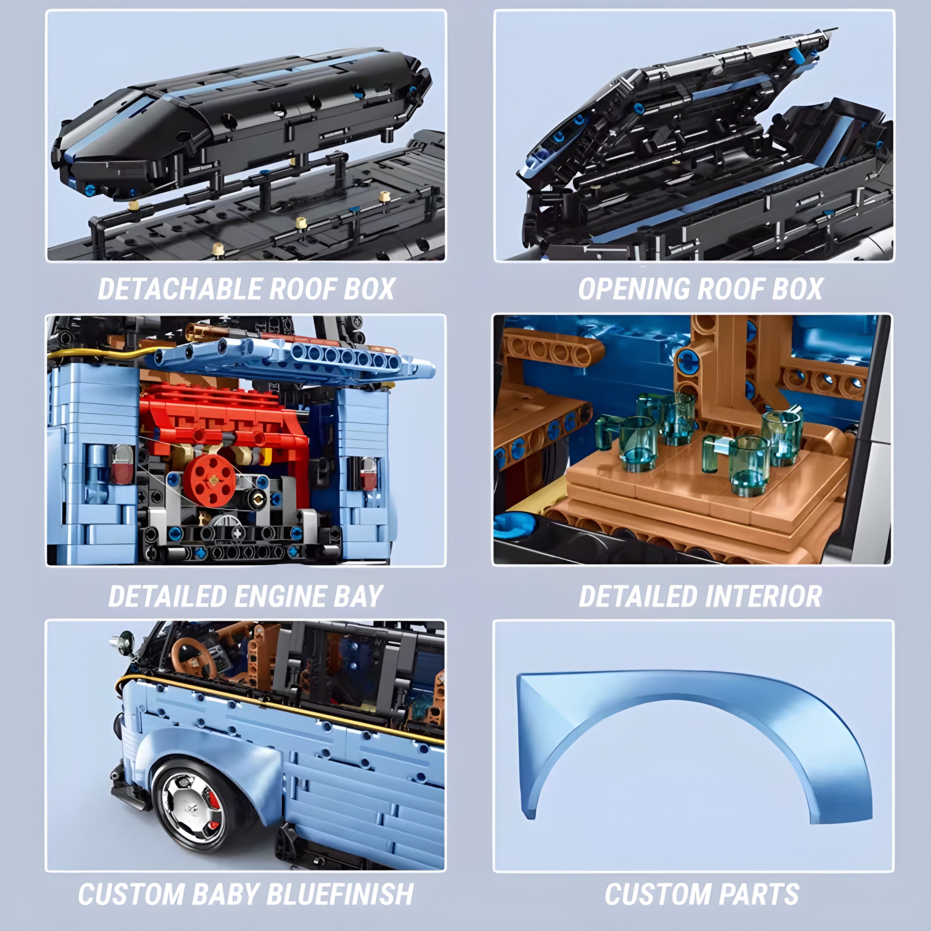 Widebody Satin Blue Campervan | 3298pcs