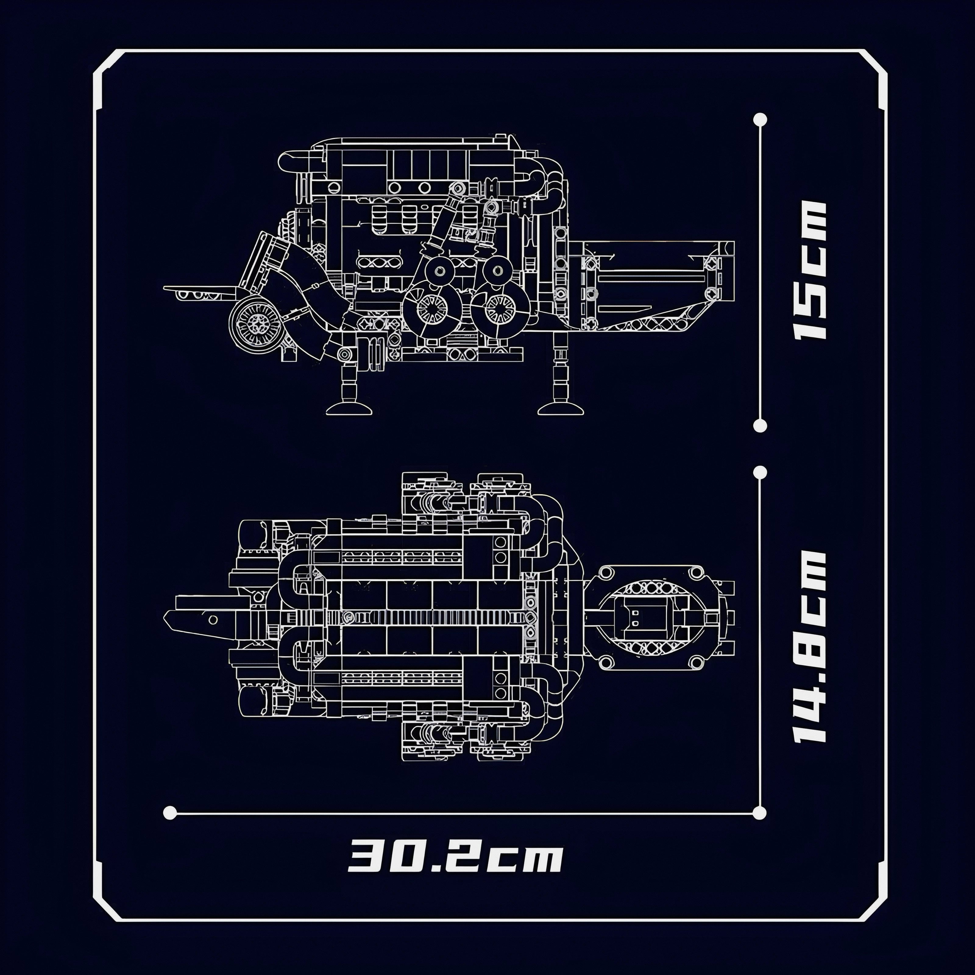 Motorised W16 Engine | 958pcs
