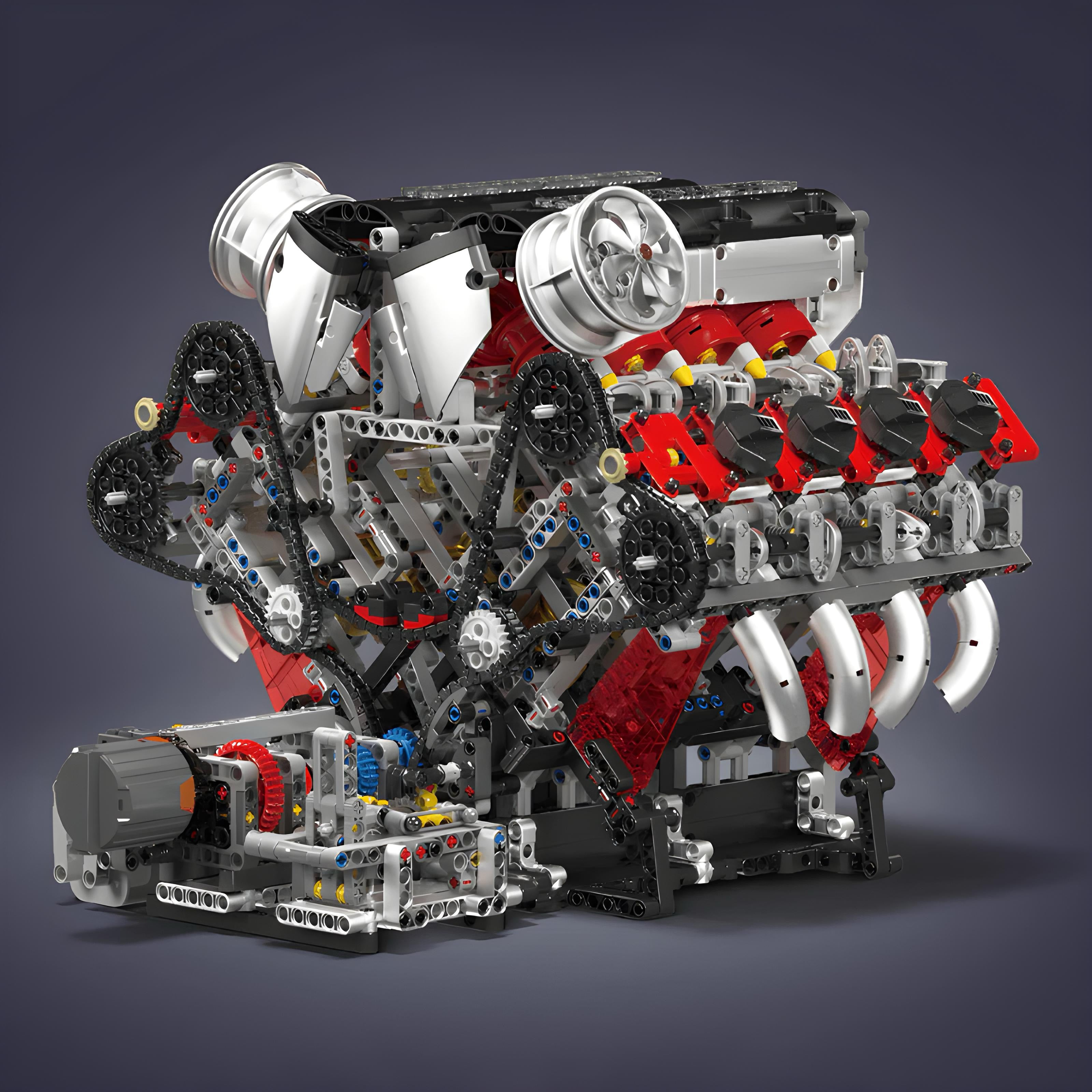 Motorised Italian V8 Engine | 2717pcs